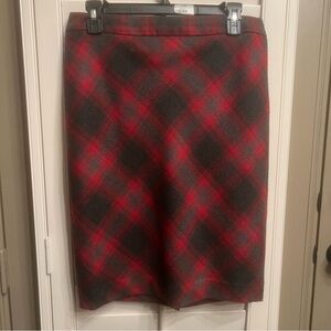 Red & gray plaid pencil skirt from The Limited